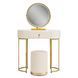 Туалетный столик с пуфом MEBEL ELITE ASHLEY MINI беж/ золотой