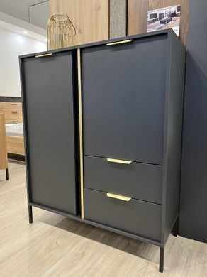 Комод высокий Perfect Home Ларс/Lars 2-дверный с 2 ​​ящиками 2D2S/104 Антрацит реальная фотография