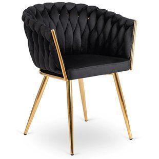 Стул бархатный MEBEL ELITE CAPI Velvet Черный / Золотой реальная фотография