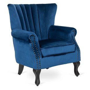 Крісло м'яке оксамитове MEBEL ELITE MALLO Velvet Синій