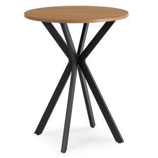 Стол MEBEL ELITE LAUREN 60X60 Дуб золотой/Черный реальная фотография