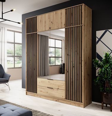 Тумба-надставка Perfect Home Неллі / Nelly 2D 2-дверна Дуб артизан/чорний жива фотографія