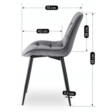 Комплект стол MEBEL ELITE HARRY 102(142)х102 см, дубовый/черный, и 6 стульев CHRIS серого цвета реальная фотография