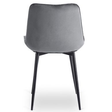 Комплект стол MEBEL ELITE HARRY 102(142)х102 см, дубовый/черный, и 6 стульев CHRIS серого цвета реальная фотография