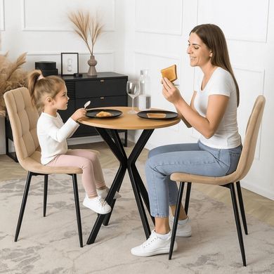 Стол MEBEL ELITE LAUREN 60X60 Дуб золотой/Черный реальная фотография
