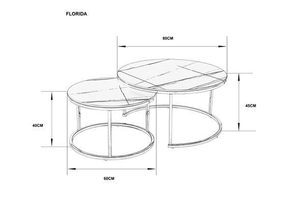 Журнальный столик FLORIDA D Intarsio 80x80 Черный Мат т / Черный реальная фотография