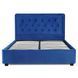 Кровать двуспальная бархатная MEBEL ELITE CROS Velvet 160x200 см Синий