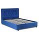 Кровать двуспальная бархатная MEBEL ELITE CROS Velvet 160x200 см Синий