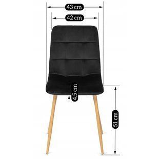 Стілець оксамитовий MEBEL ELITE FREDY Velvet, Чорний жива фотографія