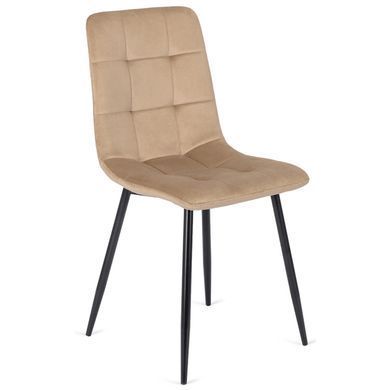 Комплект стол MEBEL ELITE HARRY 102(142)х102 см, дубовый/черный, и 6 стульев PERU беж реальная фотография