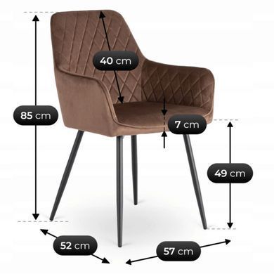 Стул бархатный MEBEL ELITE BRESSO Velvet Коричневый реальная фотография