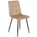 Комплект стол MEBEL ELITE HARRY 102(142)х102 см, дубовый/черный, и 6 стульев PERU беж