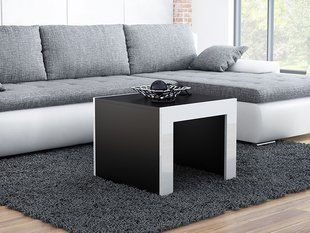 Журнальный столик TESS MINI 60x60 Cama Черный Мат / Белый Глянец реальная фотография