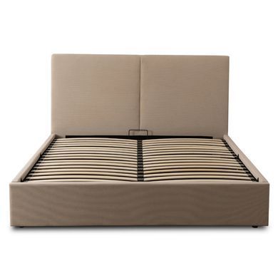 Кровать двуспальная MEBEL ELITE MARSYLIA Sztruks 140x200 см Беж реальная фотография