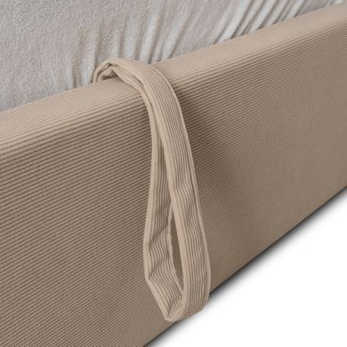 Кровать двуспальная MEBEL ELITE MARSYLIA Sztruks 140x200 см Беж реальная фотография