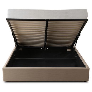 Кровать двуспальная MEBEL ELITE MARSYLIA Sztruks 140x200 см Беж реальная фотография