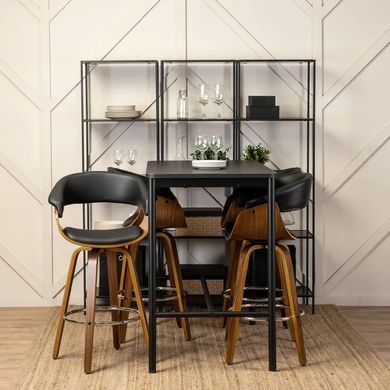 Напівбарний стілець поворотний MEBEL ELITE JERSEY, Екошкіра Чорний жива фотографія
