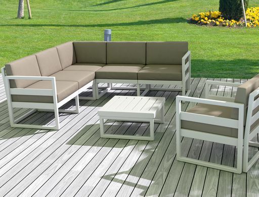 Комплект мебели для террасы Siesta Onto Mykonos Lounge Corner Set Gray Серый