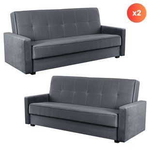Набор из 2х раскладных диванов MEBEL ELITE ALUNA 212 см Серый
