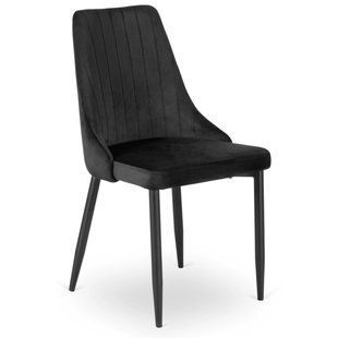 Стілець оксамитовий MEBEL ELITE BARI Velvet Чорний жива фотографія