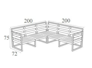 Комплект мебели для террасы Siesta Onto Mykonos Lounge Corner Set Taupe Бежевый