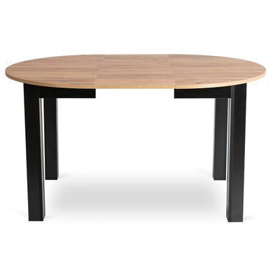 Комплект стол MEBEL ELITE MAX 80(160)х80 см, дуб Craft/черный, и 6 черных стульев PERU реальная фотография