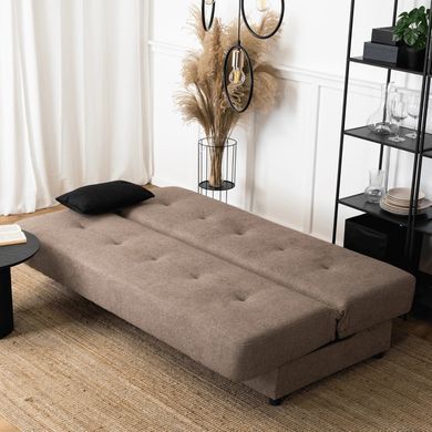 Диван розкладний MEBEL ELITE ARUBA 188 см Коричневий жива фотографія