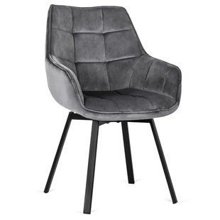 Стул поворотный бархатный MEBEL ELITE LUNA Velvet Серый реальная фотография