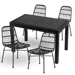 Комплект садовой мебели MEBEL ELITE стол FARGO + 4 стулья WALDI Черный