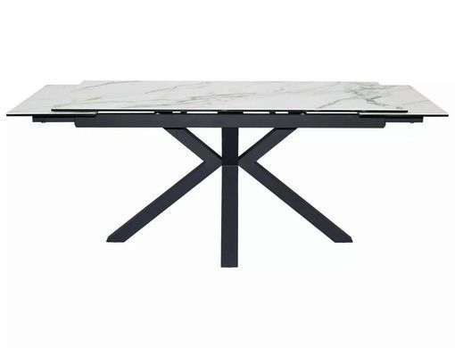 Стіл Обідній COLUMBUS AMBER BIANCO Signal 160(240)X90 Білий Мат / Чорний Мат жива фотографія