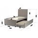 Кровать односпальная бархатная MEBEL ELITE ELIF Velvet 90x200 см с дополнительным спальным местом Серый