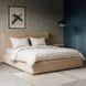 Кровать двуспальная MEBEL ELITE MARSYLIA Sztruks 180x200 см Беж реальная фотография