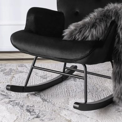Крісло-гойдалка оксамитове MEBEL ELITE ELIS Velvet Чорний