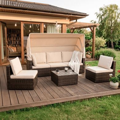 Комплект садовой мебели MEBEL ELITE CALIENTE Бежевый реальная фотография