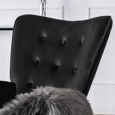 Крісло-гойдалка оксамитове MEBEL ELITE ELIS Velvet Чорний