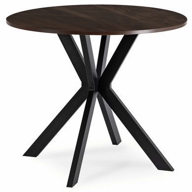Стіл MEBEL ELITE LAUREN 80X80 Горіх / чорний жива фотографія