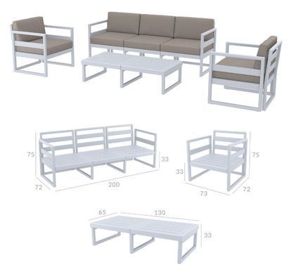 Комплект меблів для тераси Siesta Onto Mykonos Lounge Set XL White Білий