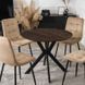 Стіл MEBEL ELITE LAUREN 80X80 Горіх / чорний жива фотографія
