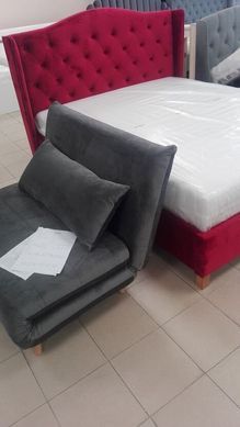 Кровать ASPEN Velvet Signal 160x200 Бордовый реальная фотография