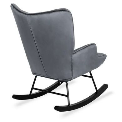 Кресло-качалка бархатное MEBEL ELITE ELIS Velvet Серый
