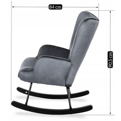 Кресло-качалка бархатное MEBEL ELITE ELIS Velvet Серый