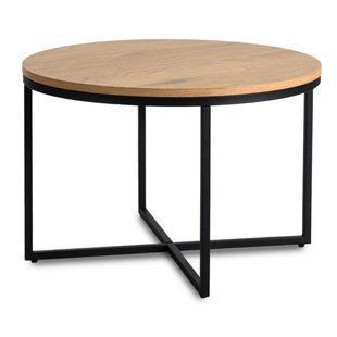 Журнальний столик HANTEL MEBEL ELITE 70x70 Дуб золотий/ Чорний жива фотографія