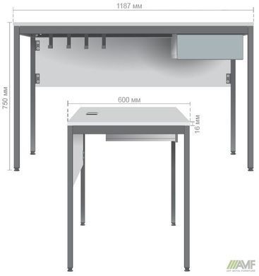 Стіл письмовий Осло з ящиком AMF 119x60 Дуб Сонома жива фотографія