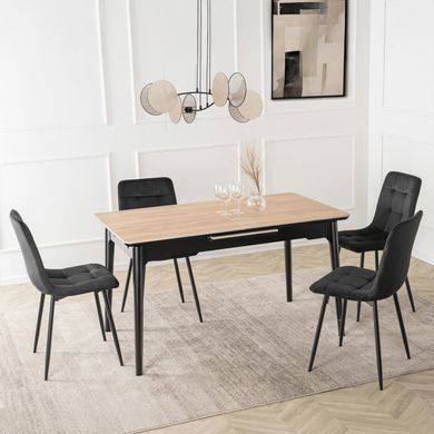 Стол раскладной MEBEL ELITE SAMER 120(160)х80 см Дуб/Черный реальная фотография