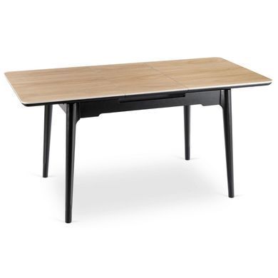 Стол раскладной MEBEL ELITE SAMER 120(160)х80 см Дуб/Черный реальная фотография
