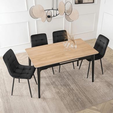 Стол раскладной MEBEL ELITE SAMER 120(160)х80 см Дуб/Черный реальная фотография