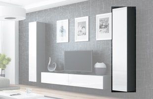 Вітрина підвісна VIGO Cama 180 Сірий Мат / Білий Глянець жива фотографія