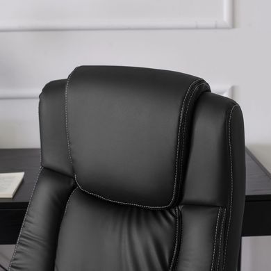 Стілець офісний поворотний MEBEL ELITE BRAVO екошкіра: Чорний жива фотографія