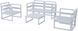 Комплект мебели для террасы Siesta Onto Mykonos Lounge Set Gray Серый