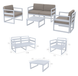 Комплект мебели для террасы Siesta Onto Mykonos Lounge Set Gray Серый
